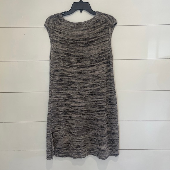 EILEEN FISHER Sweater Vest Dress Black White 100% Organic Linen Medium - Picture 4 of 6